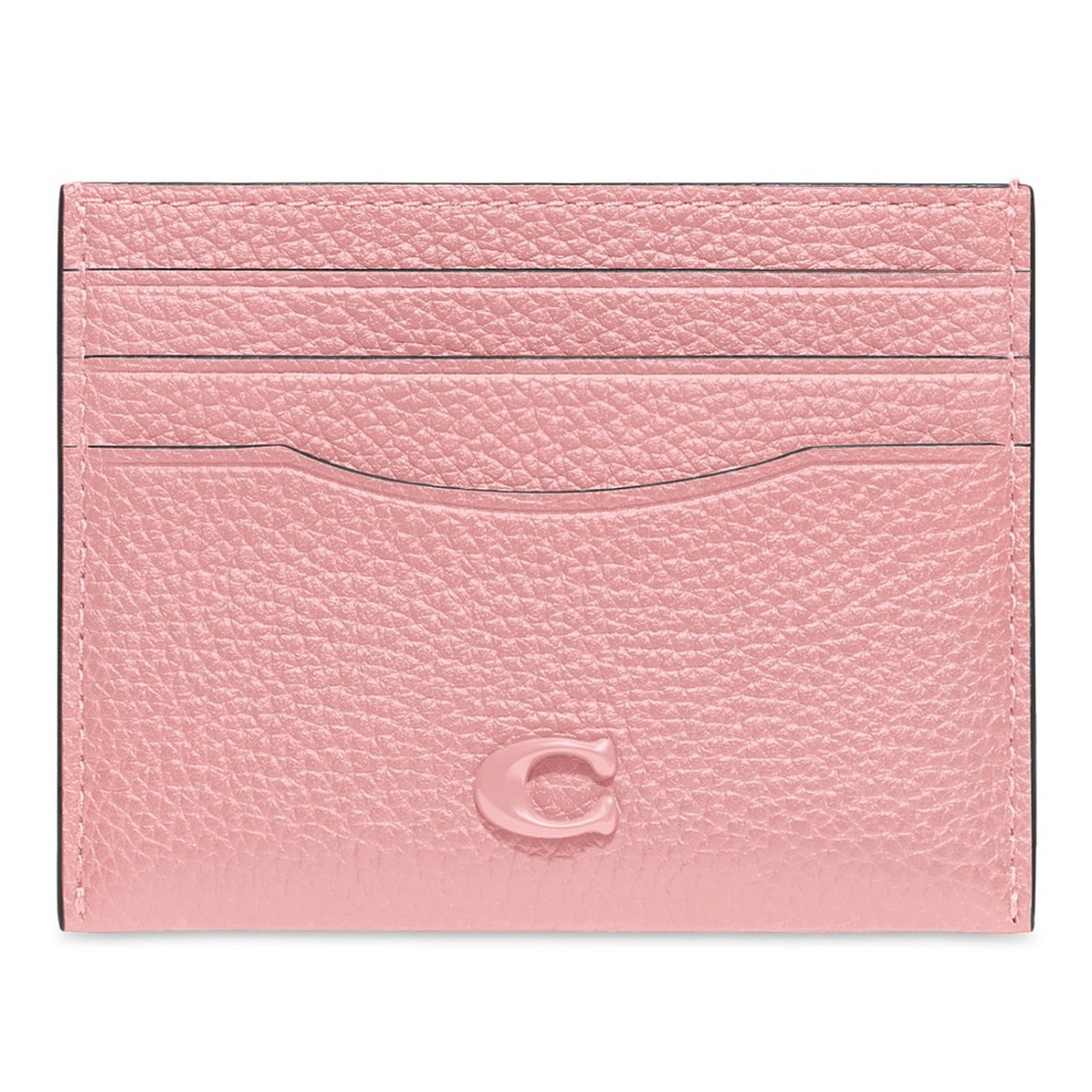 Coach Pebble Leather Flat Card Case